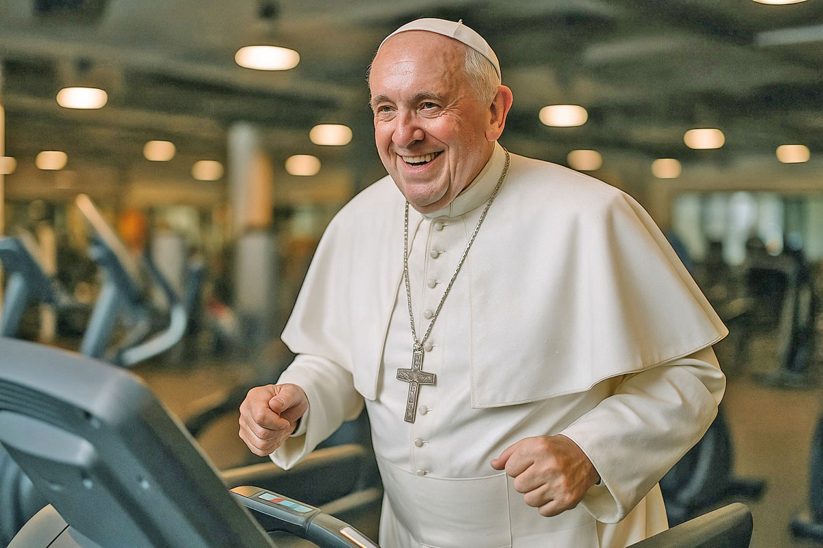 Le Pape ne porte pas de rouge. Il court dessus