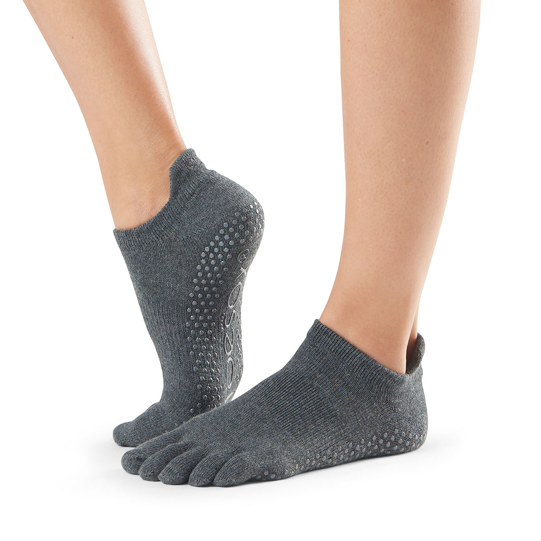 Yogasocken ToeSox Low Rise Full Toe Charcoal Grey - 1