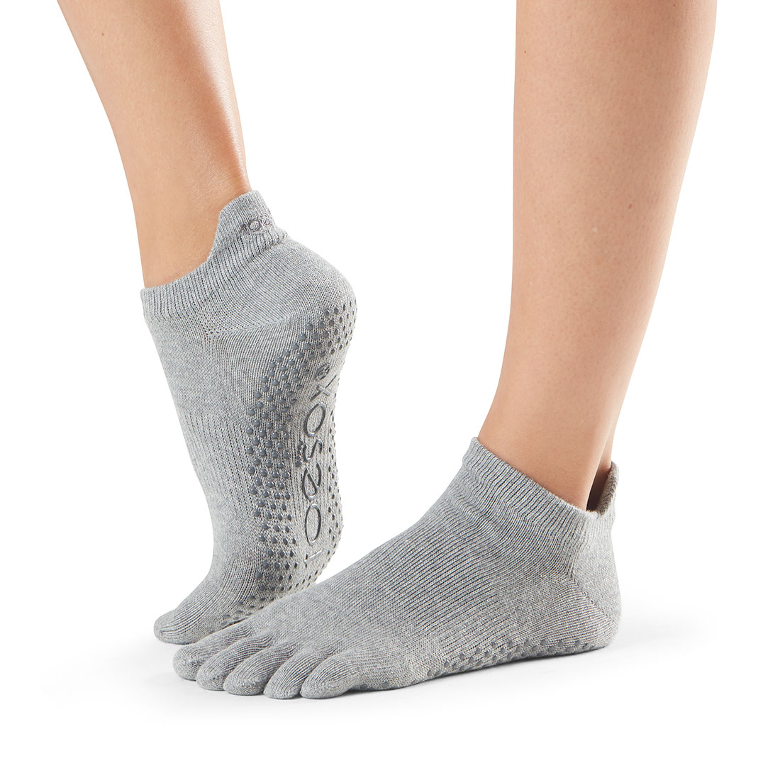 Yogasocken ToeSox Low Rise Full Toe Heather Grey