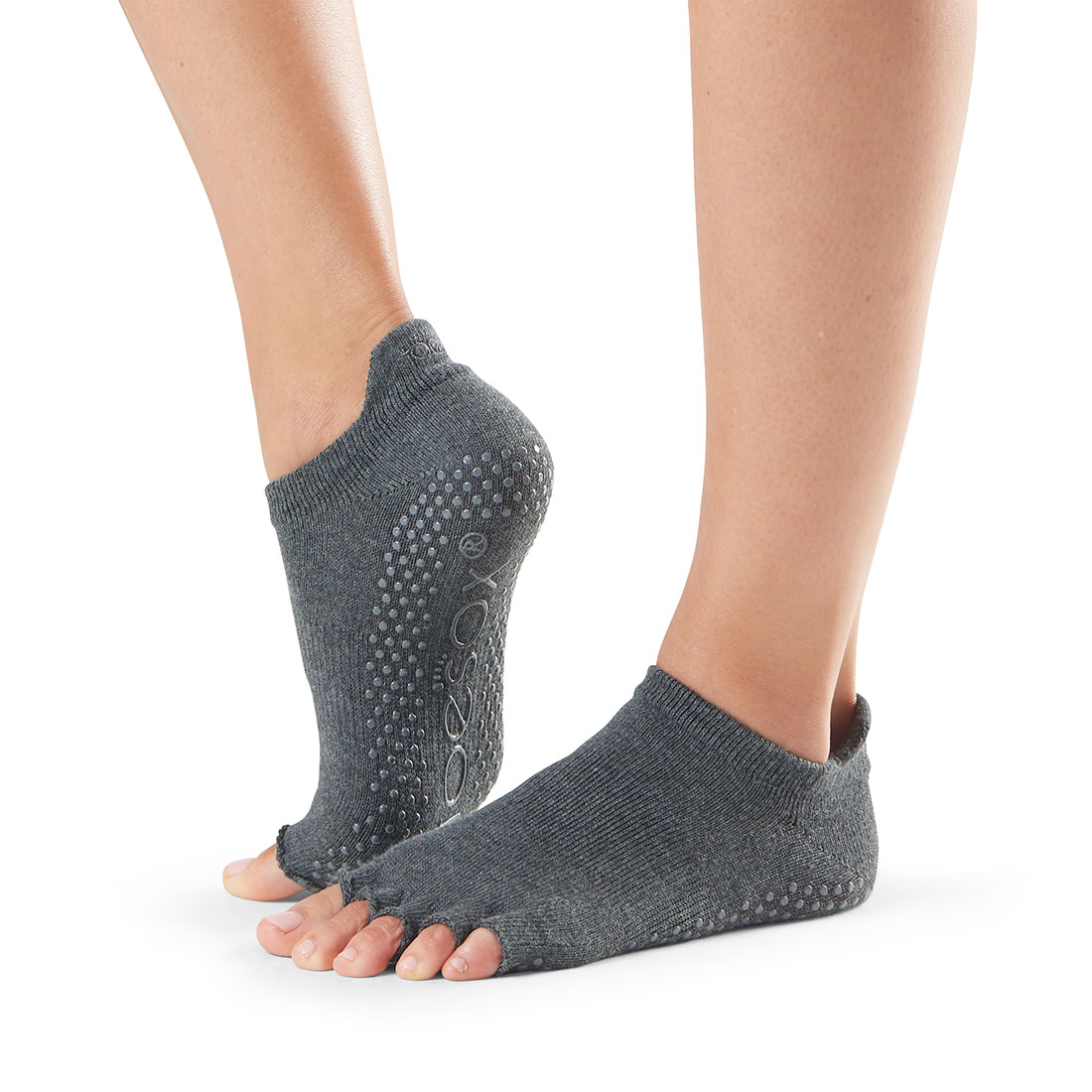 Yogasocken ToeSox Low Rise Half Toe Charcoal Grey