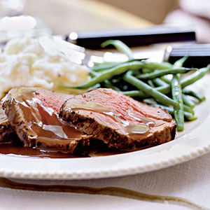 Mixed Peppercorn Beef Tenderloin with Shallot-Port Reduction