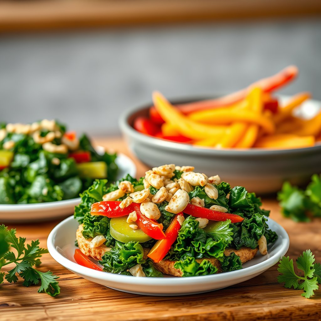 Kale with Garlic and Peppers