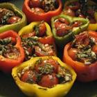 Garlic, Basil and Tomato Stuffed Peppers