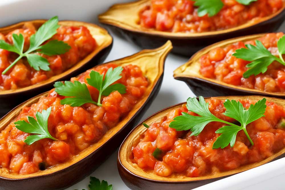 Aubergines farcies aux légumes
