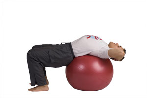 Knee to Elbow Crunch with Exercise Ball