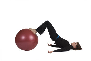 Hamstring Curls with Exercise Ball (Beginner)