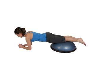 Plank on BOSU (elbow & knees)