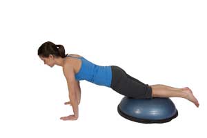 Plank on BOSU (hands & knees)