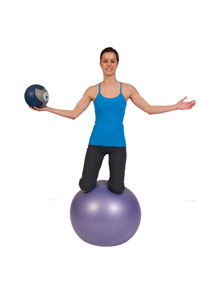 Exercise Ball Core Stability and Balance with Medicine Ball