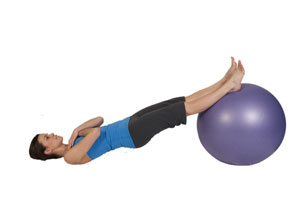 Hamstring Curls with Exercise Ball (Advanced)