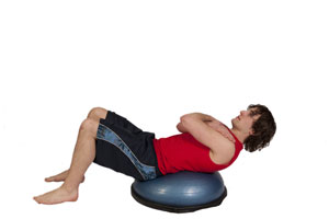 Crossed Arm Crunch on BOSU