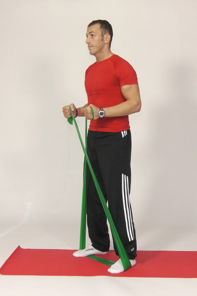 Bent Arm Lateral Shoulder Raises with Exercise Band