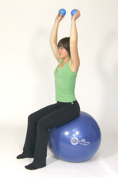 Toning Ball Overhead Triceps Press on the Exercise Ball