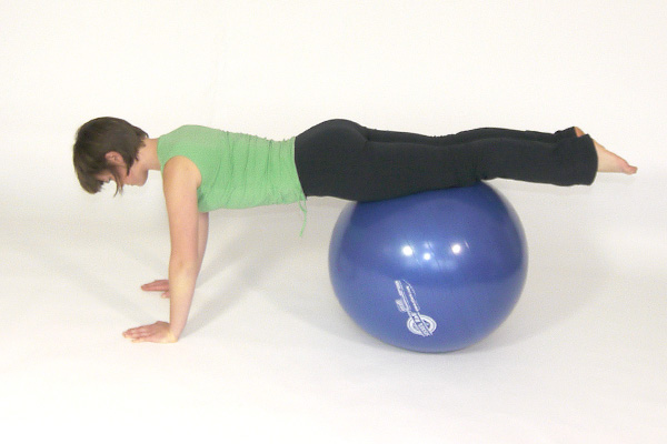 Pushups with Thighs on the Exercise Ball