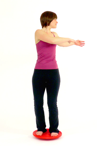 Upper Body Rotation Standing on the Balance Board Fitness